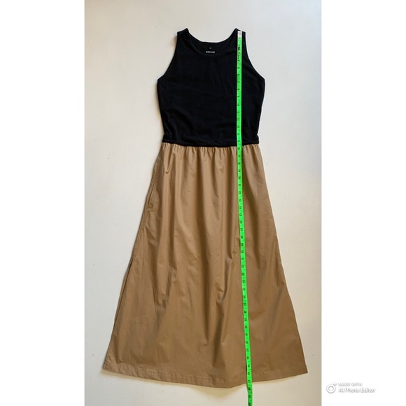 Everlane Size XS Supima High-Neck Riviera Midi Dress Pockets Black & Tan NWOT - Picture 16 of 17